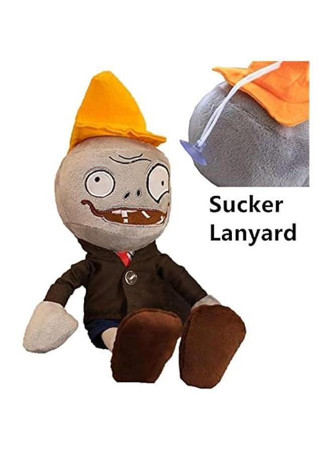 12 PVZ Plush Conehead Zombies Brown Coat Toys 1 2 Stuffed Soft Doll Roadblock Zombie New  - Image 5