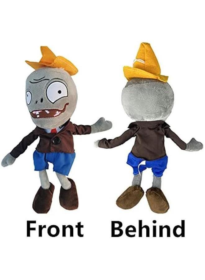 12 PVZ Plush Conehead Zombies Brown Coat Toys 1 2 Stuffed Soft Doll Roadblock Zombie New  - Image 3