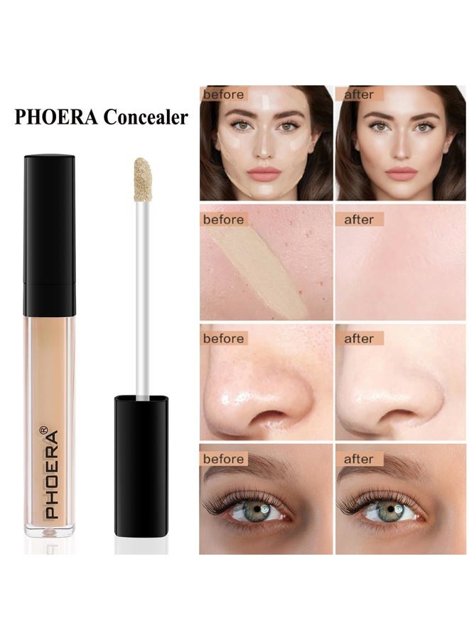 Hilareco PHOERA Full Coverage Makeup Set - Mushroom Head Air Cushion CC Cream Natural Foundation, Concealer, Primer, Powder & Foundation Brushes (102 Nued +02 Natural CC)  - Image 5