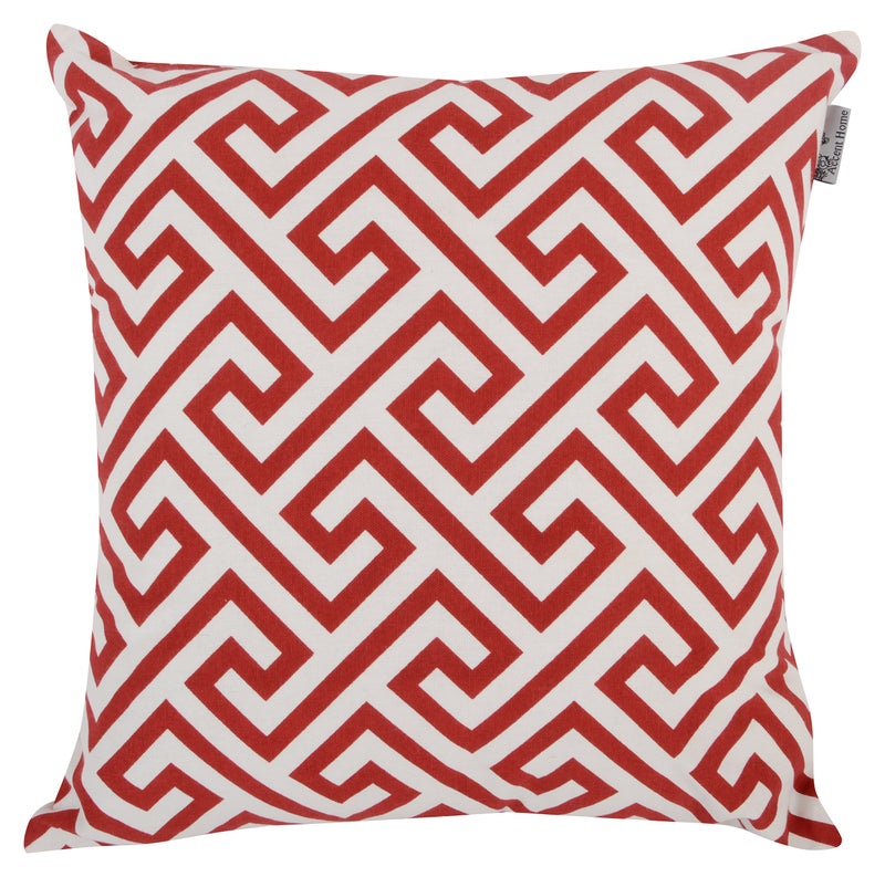 ACCENTHOME Accent Home Cotton Canvas Throw Cushion Cover Printed Both Side For Home Sofa Couch, Chair Back Seat,4pc pack 18x18" in Color Red - Image 5