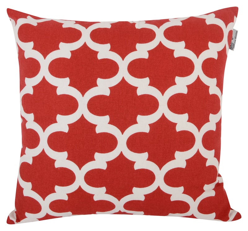 ACCENTHOME Accent Home Cotton Canvas Throw Cushion Cover Printed Both Side For Home Sofa Couch, Chair Back Seat,4pc pack 18x18" in Color Red - Image 3