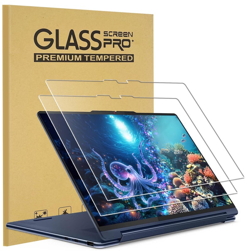 KEANBOLL 2 Pack Tempered Glass Screen Protector for 2025 New Lenovo Yoga 9i Aura Edition 2-in-1 14" (14ILL10) & Lenovo Yoga 9 2-in-1 14-Inch (14IMH9) Touchscreen Laptops, Ultra Clear 9H Hardness Anti Scratch - Image 1