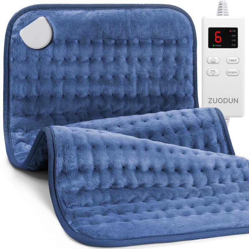 ZUODUN Blue Heating Pad Perfect Christmas, Mothers Day & Birthday Gifts for Women, Mom, Grandma, Soothing Electric Heat Wrap, Cozy Stocking Stuffer & White Elephant Gift - Image 1