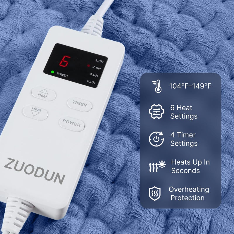 ZUODUN Blue Heating Pad Perfect Christmas, Mothers Day & Birthday Gifts for Women, Mom, Grandma, Soothing Electric Heat Wrap, Cozy Stocking Stuffer & White Elephant Gift - Image 5