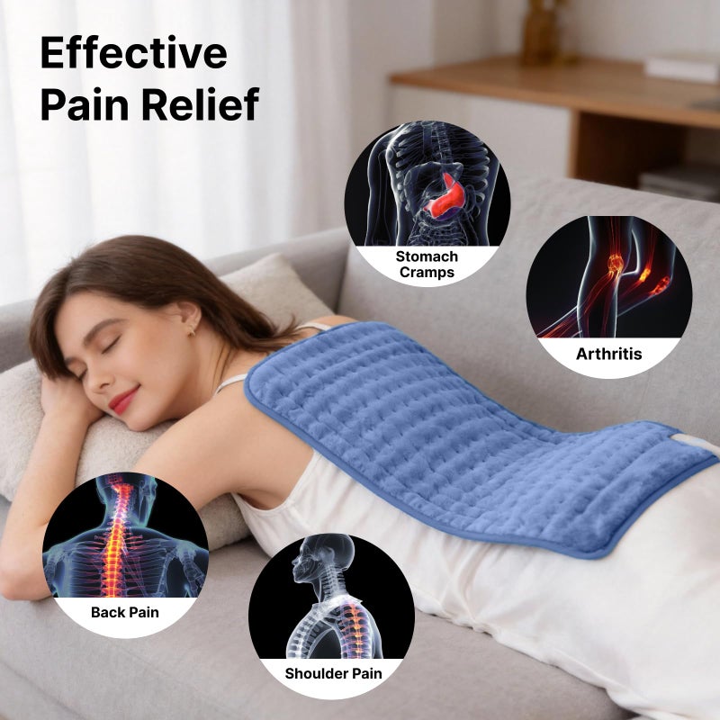 ZUODUN Blue Heating Pad Perfect Christmas, Mothers Day & Birthday Gifts for Women, Mom, Grandma, Soothing Electric Heat Wrap, Cozy Stocking Stuffer & White Elephant Gift - Image 2