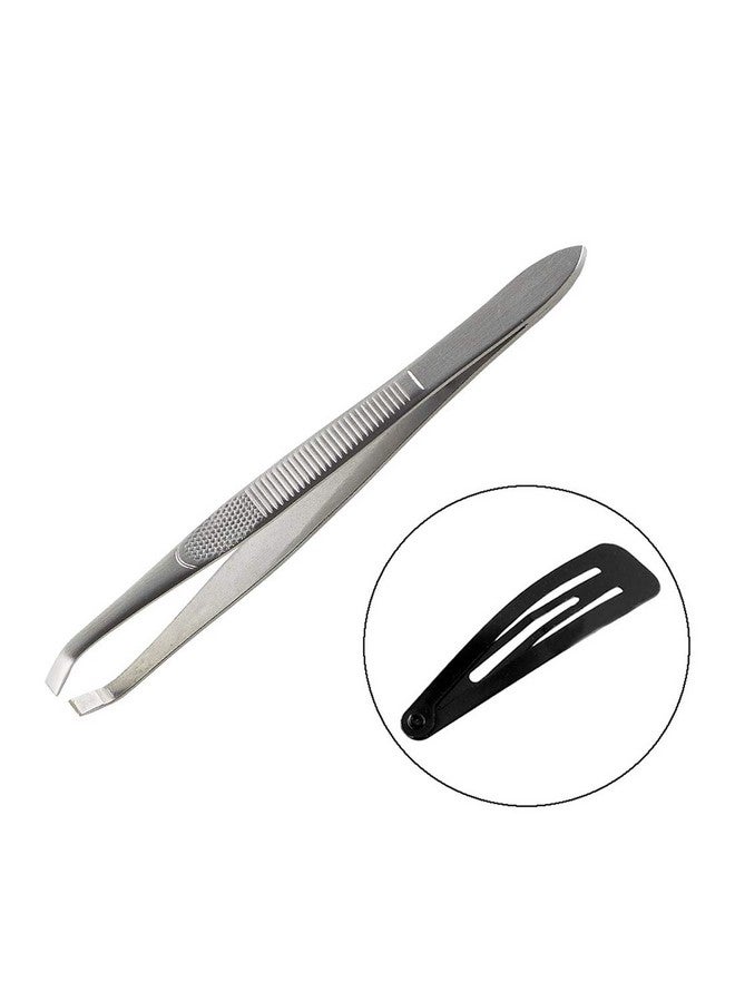 FOK ملقط حواجب من الفولاذ المقاوم للصدأ FOK مع طرف مائل ومشبك تيك تاك 1 قطعة - Image 1