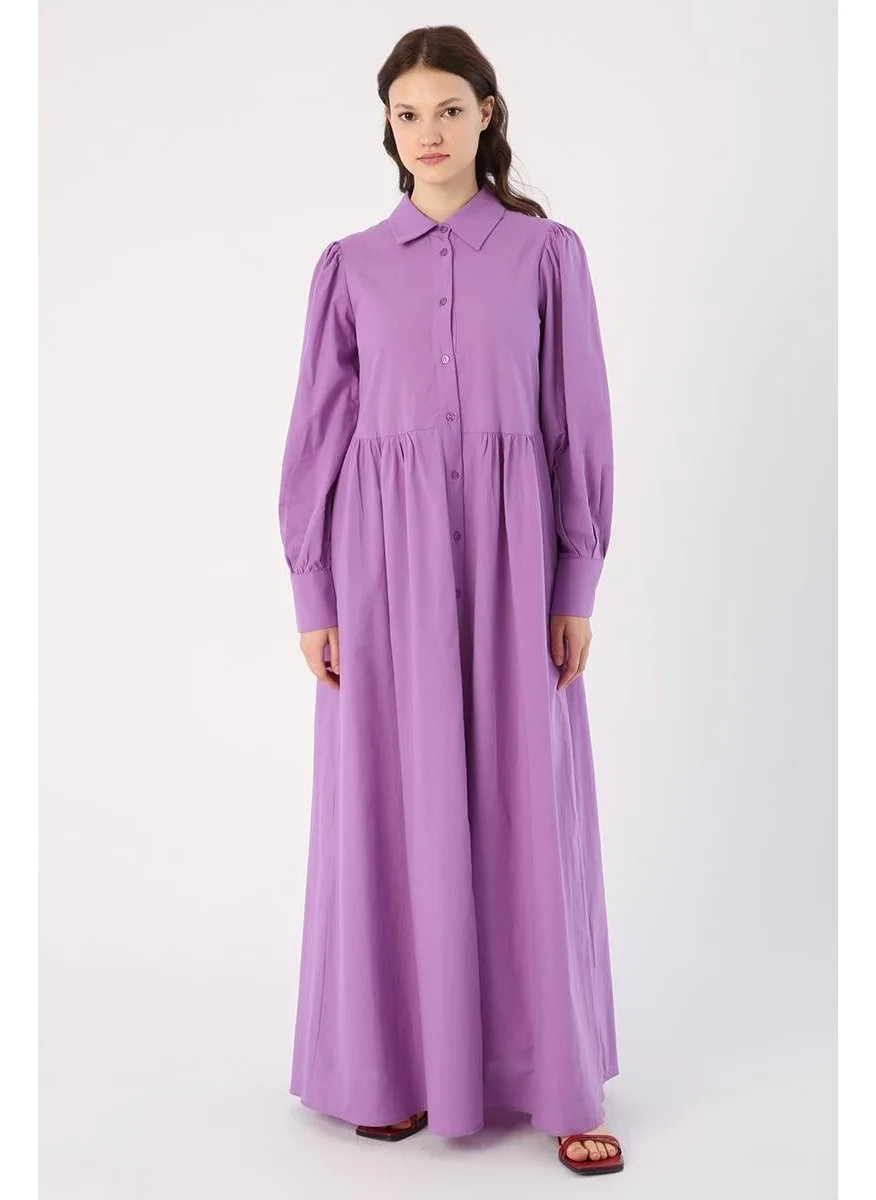 Allday MOR- Cotton Shirred Shirt Dress