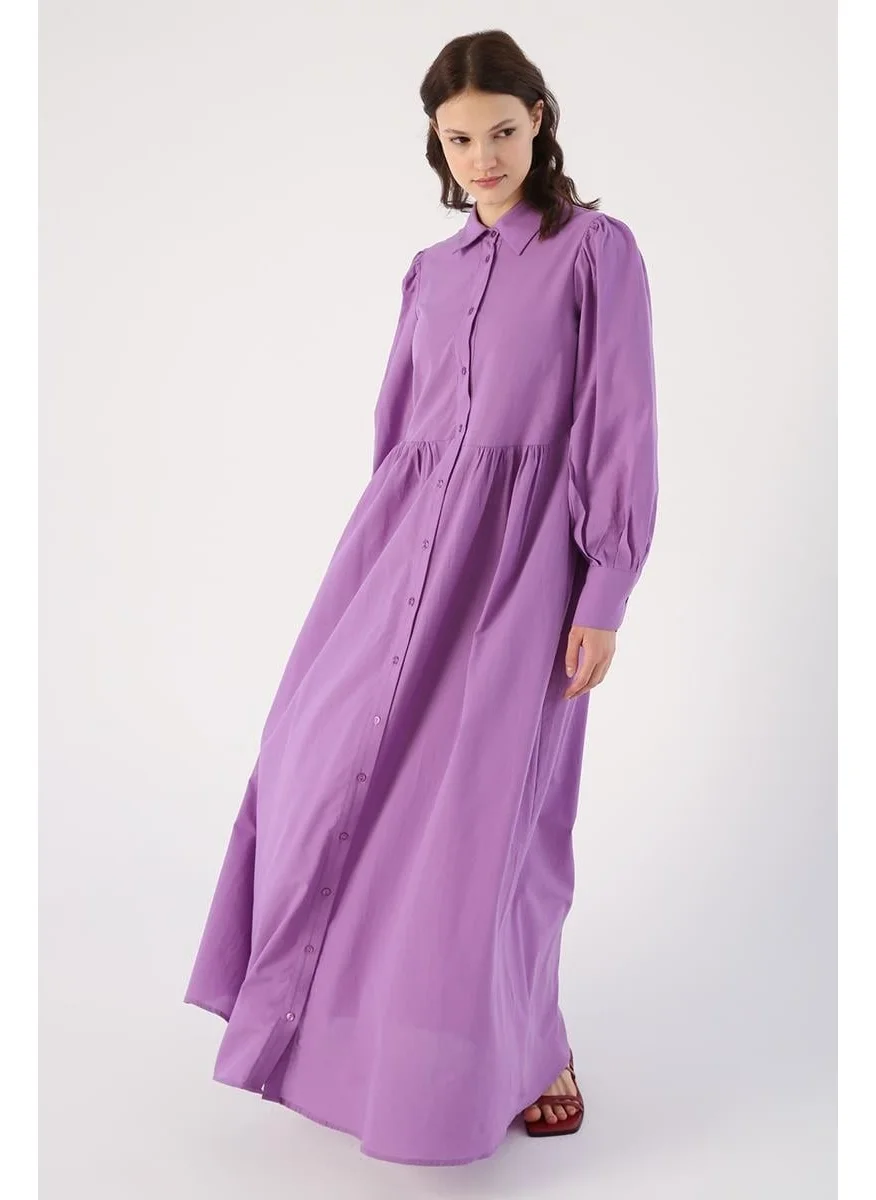 Allday MOR- Cotton Shirred Shirt Dress