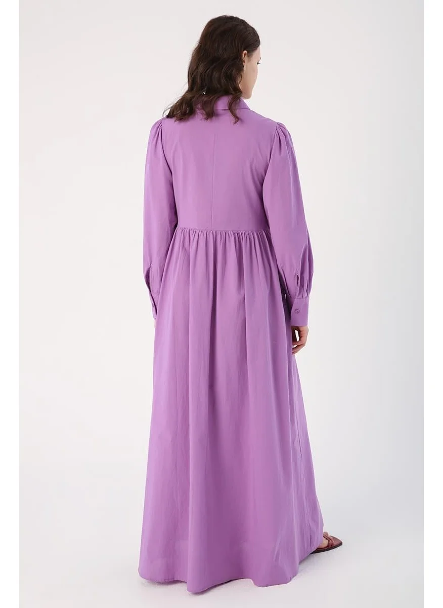 Allday MOR- Cotton Shirred Shirt Dress