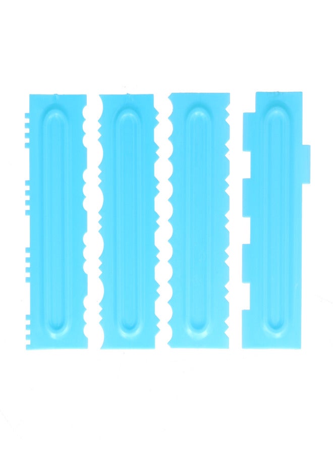 4PCS Cake Scraper Icing Smoother Plastic Icing Comb for Cake Decorating Baking Tools - Image 1