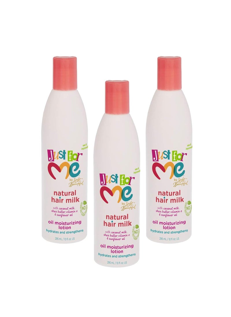 Just for Me Just For Me Natural Hair Milk Lotion 3 Pack  Hydrates  Strengthens Contains Coconut Milk Shea Butter Vitamin E Sunflower Oil Lightweight Moisture Reduces Frizz 10 oz 