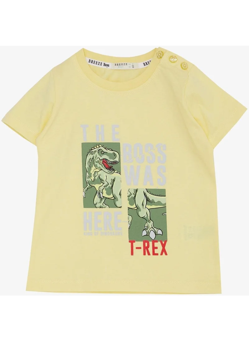 Breeze Boy's T-Shirt Strong Dinosaur Printed 1.5-5 Years, Yellow