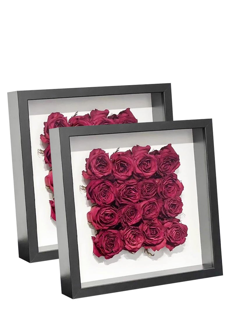10x10'' Shadow Box Frame Display Case, 2 Pack, 3D Picture Frame Deeper 3cm, Display Case Box for Memorabilia, Wedding Memories, Crafts, Tickets and Photos - Image 1