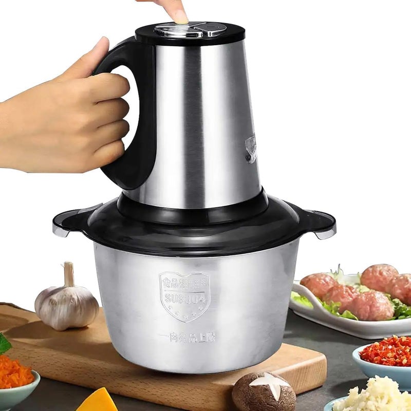 Stainless Steel Electric Meat Grinders with Bowl Heavy for Kitchen Food Chopper Vegetable Fruit Mixer Blender Chopper Juicer Big Capacity 4 Liter - Image 2