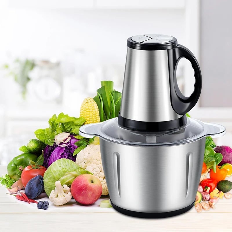 Stainless Steel Electric Meat Grinders with Bowl Heavy for Kitchen Food Chopper Vegetable Fruit Mixer Blender Chopper Juicer Big Capacity 4 Liter - Image 1