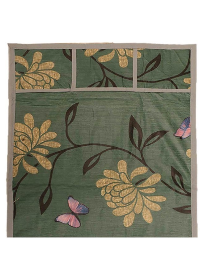Kuber Industries Kuber Industries Floral Print PVC Fridge Top Cover with 6 Utility Side Pockets (Green)  - Image 5