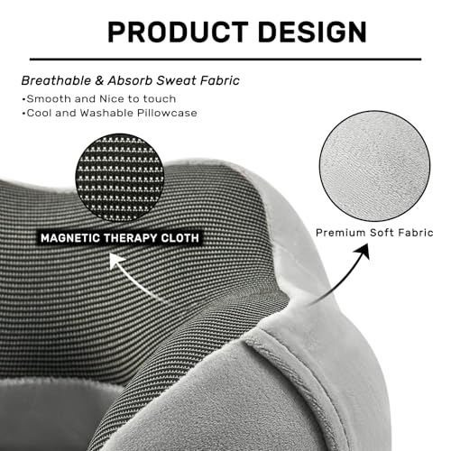 urnexttour Neck Pillow Airplane-2 Pack Memory Foam Travel Pillow, Soft Support Travel Neck Pillow for Travelling, Sleeping Rest, Car, Train and Home Use (Black&Grey) - Image 4
