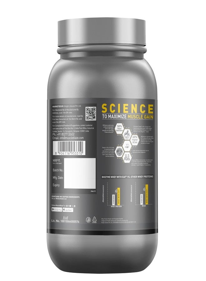 مسل بلايز مسحوق بروتين مصل اللبن عالي الأداء من MuscleBlaze Biozyme، بنكهة الشوكولاتة الغنية (1 كجم / 2.2 رطل) وكرياتين أحادي الهيدرات دقيق CreAMP، بنكهة الحمضيات المنعشة (30 حصة، 120 جم) | عبوة كومبو - Image 4