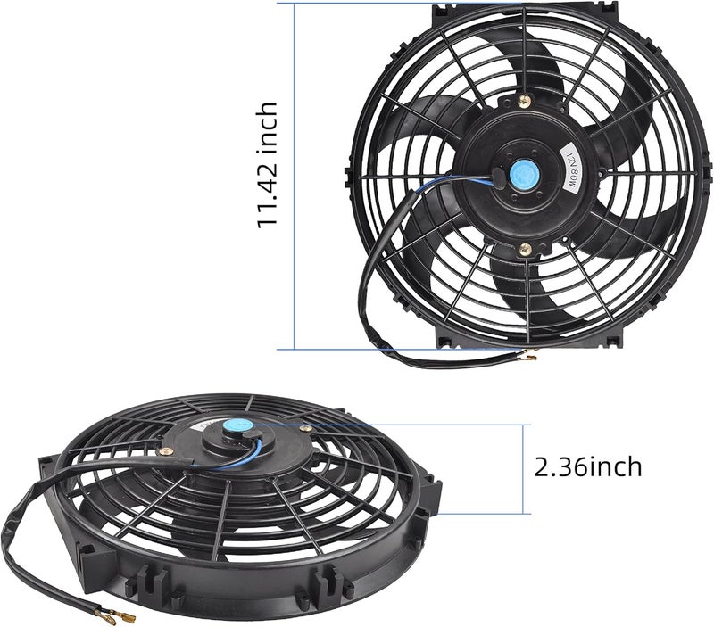 GESEXI 10 Inch Slim Fan Push Pull Electric Radiator Cooling Fan Universal High Performance 12V 80W Motor with Fan Mounting Kit (Black) - Image 4