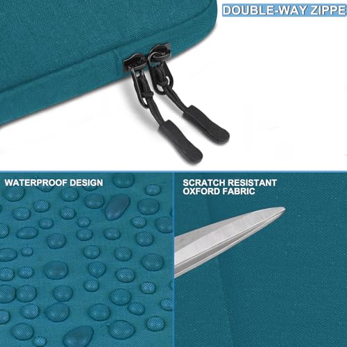 Naukay Laptop Sleeve 15.6 inch, Shockproof Protective Computer Sleeve Cover with Accessories Pocket, Water Resistant Traveling Carrying Laptop Bag Compatible for MacBook Dell HP Acer Asus Lenovo, Cyan - Image 5