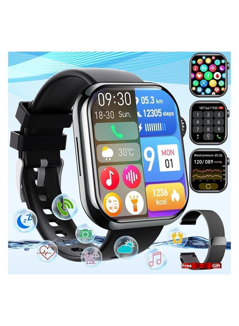 AUX Smart Watch 1.83 Inch AMOLED Display Bluetooth Calling Heart Rate SpO2 Monitor Fitness Tracker Waterproof Smartwatch for Android iOS - Image 1