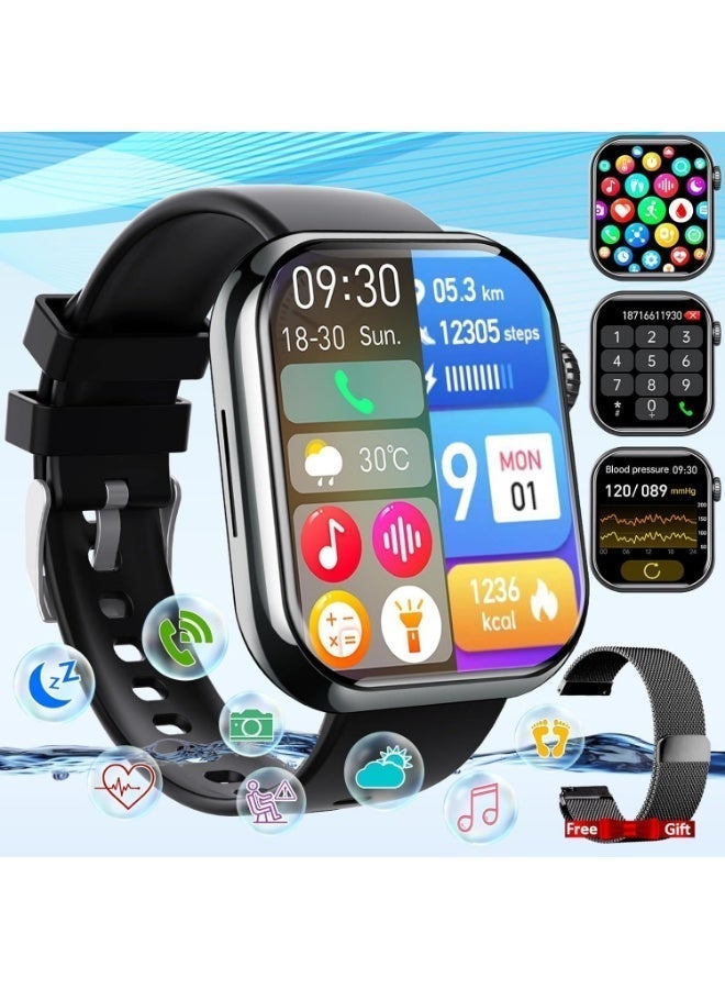 AUX Smart Watch 1.83 Inch AMOLED Display Bluetooth Calling Heart Rate SpO2 Monitor Fitness Tracker Waterproof Smartwatch for Android iOS - Image 1