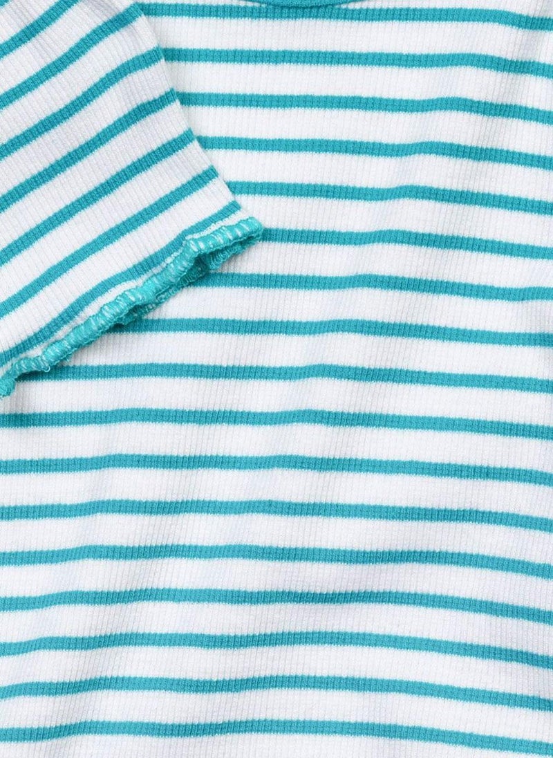 مينوتي تيشيرت مضلع للمراهقات بقصة ضيقة - Image 4