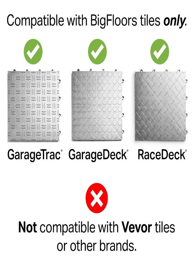 Big Floors Male Transition Edge Kit, Durable Interlocking Modular Garage Floor Edging, Compatible with RaceDeck, GarageTrac and GarageDeck Products, (11 Piece), Graphite - Image 5