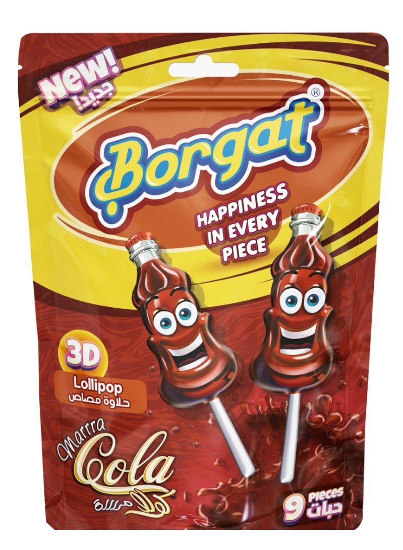 Borgat 3D Marra Cola Lollipops, 9 Pieces x 14g