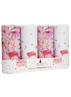 Affosentials Affosentials Floral Fantasy Car Tissue Box | 4 Tubes x 70 Sheets | Car Cup Holder Tissue | Premium Soft Facial Tissue Box | Party Decor | Designer Tissue | Car Accessories | School Bag Tissue | Gift | Party Decor | Office Desk Tissue Box | Kitchen Tissue | Kids Tissue | Kids School Bag Tissue | Compact Tissue Box | Soft Tissue | Facial Tissue | Mothers Day Gift | Baby Shower | Wedding Basket Gift | Desk Organizer | Desk Accessories  - Image 1