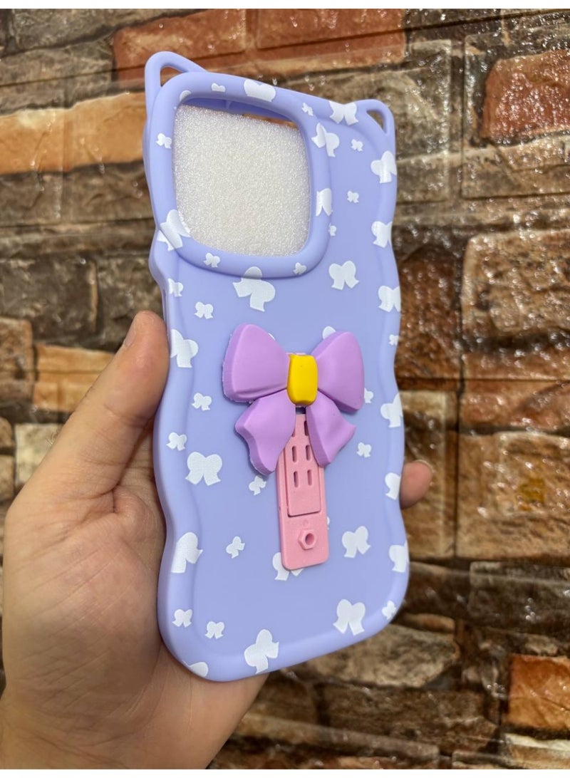 جراب خلفي مع فيونكة متوافق مع هاتف هونر X8B - Image 2