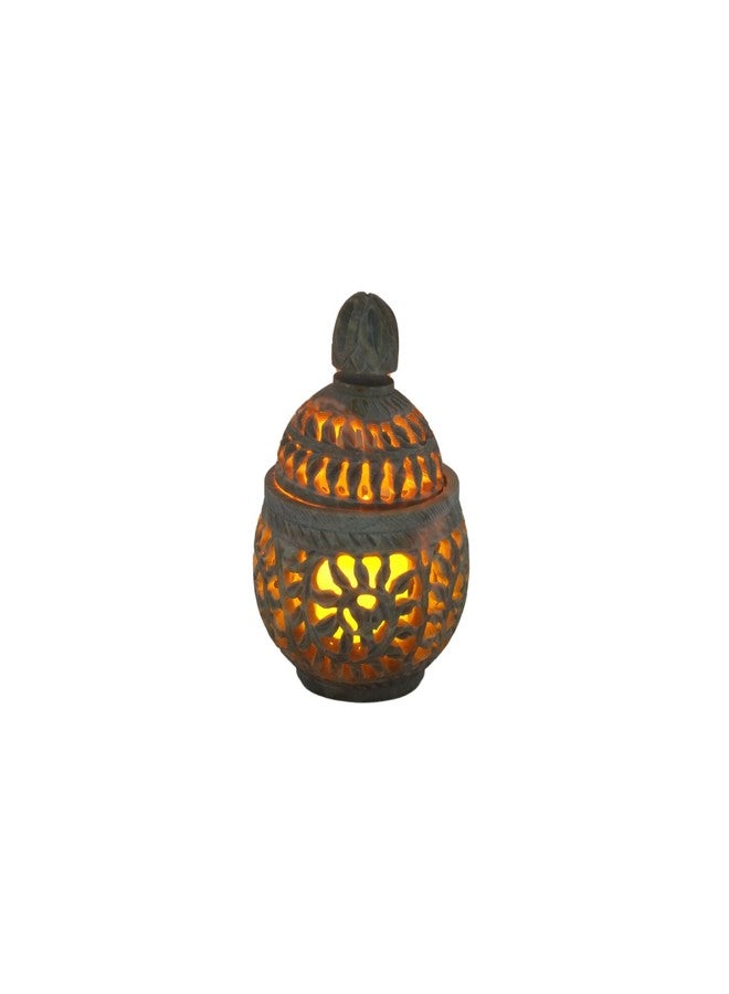 Natriel Elegant Soapstone T-Light Holder Carved Decorative Showpiece Oil Diffuser Natural and Handmade Product from Artisan (Flower) - Image 3