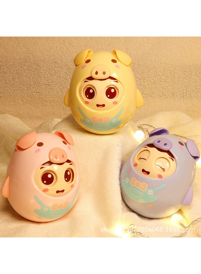 Tumbler Baby Toy Baby Puzzle Early Education Children Over 3-6-9 Months-Color:Cherry Powder - Image 2