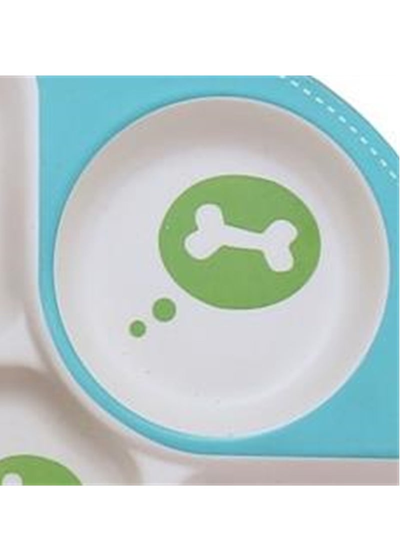 Tableware set bamboo fiber divided plate cute baby baby eating cartoon bowl divided food supplement tableware - Image 4