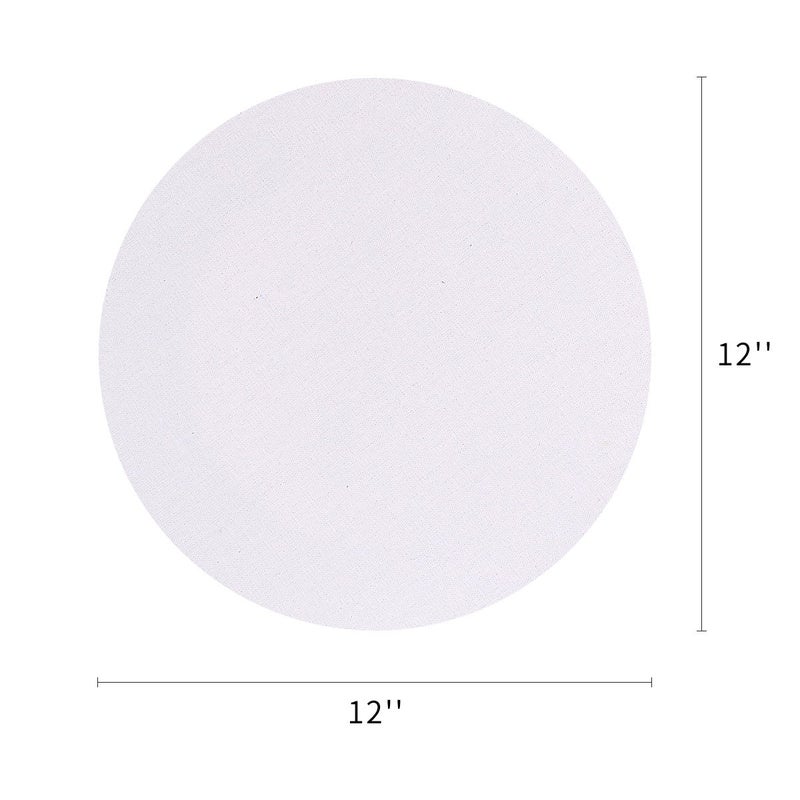 Transon 12inch Artist Round Canvas Primed Stretched Canvas Ready for Painting Pack of 2 - Image 3