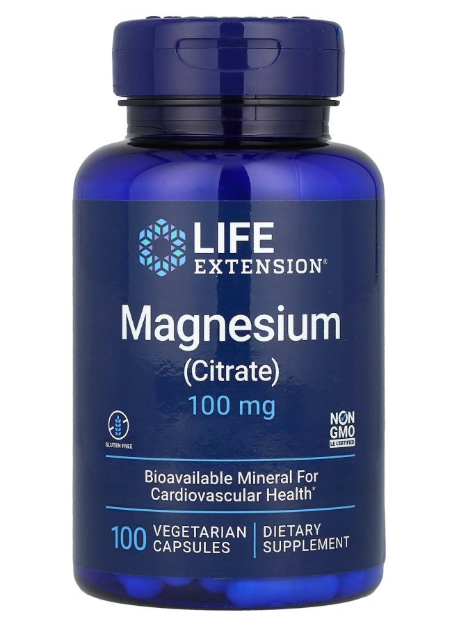 مغنيسيوم (سترات) 100 ملغ 100 كبسولة نباتية