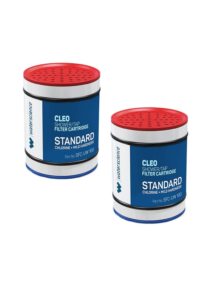WaterScience WaterScience Pack of 2 Replacement Cartridge for CLEO Shower and Tap Filter for Hard Water MunicipalChlorine Water Cartridge Hard Water Softener  - Image 1