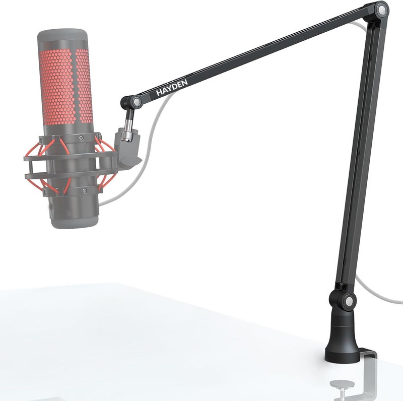 Hayden Microphone Arm stand, 83cm long, Ratable 360°,Premium light weight & slick design height & position adjustable Suspension Boom Scissor Mic stand for Live Streaming, Gaming, Podcasting.(HY-AR01) - Image 5