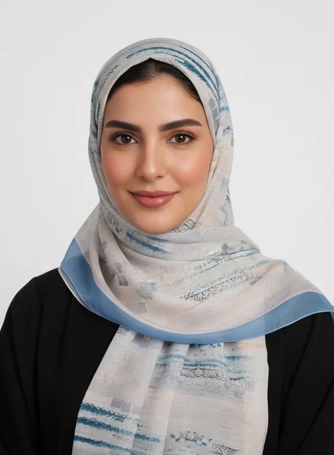 عبايات لمحة طرحة سما ناعم – شيفون برسمة خطوط هادئة