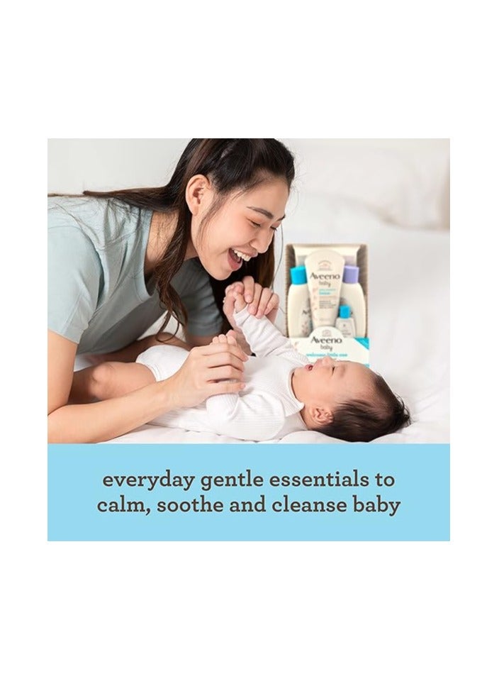 Aveeno Baby Welcome Little One Gift Basket, Baby Skincare Set with Baby Body Wash & Shampoo, Calming Bath Wash, All Over Baby Wipes, & Daily Moisturizing Lotion, 5 Items - Image 2
