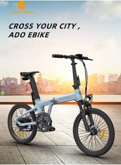 ADO ADO Electric Bike Air 20Lite, Foldable Ebike with 350W Brushless Motor, High-Efficiency Carbon Belt, 36V/9.6Ah Removable Battery, 25-35 km/h, APP Control, 20" Tires, Aluminum Alloy Frame, Front Fork Suspension (Pastel Blue) )  - Image 3