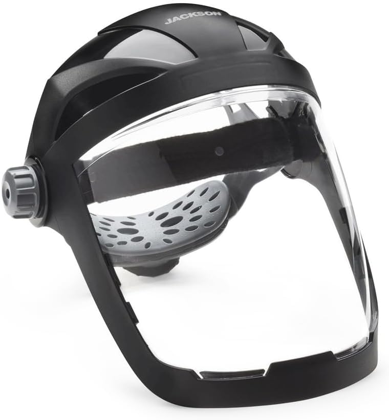 Jackson Safety درع الوجه QUAD 500 - نافذة مضادة للضباب مع واقي ذقن - ANSI Z87.1 و OSHA - (أنماط متعددة ورؤوس) - Image 1