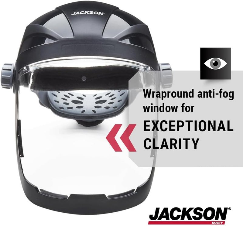 Jackson Safety درع الوجه QUAD 500 - نافذة مضادة للضباب مع واقي ذقن - ANSI Z87.1 و OSHA - (أنماط متعددة ورؤوس) - Image 4
