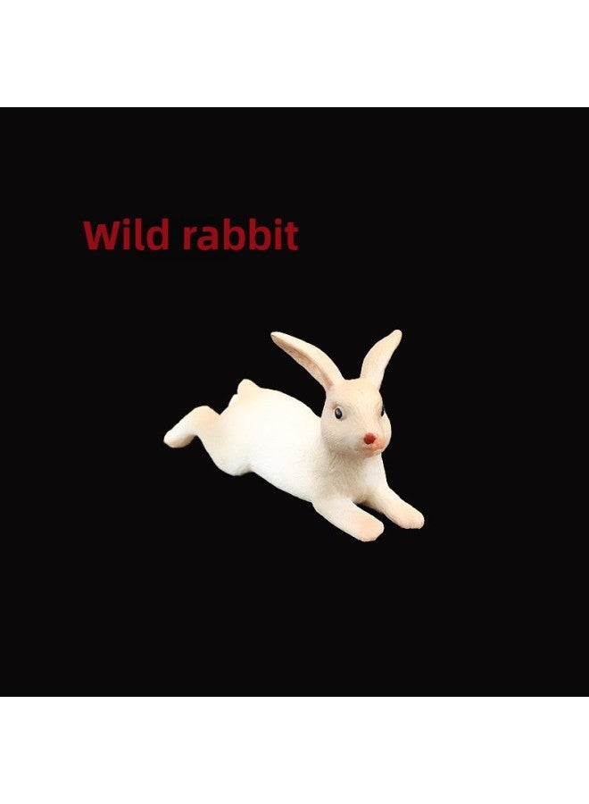 Simulation Solid Model Toy Set Rabbit White Rabbit Black And White Rabbit Ear-drooping Rabbit Rabbit Rabbit Farm Animal-Color:Little Yellow Rabbit 399 - Image 5