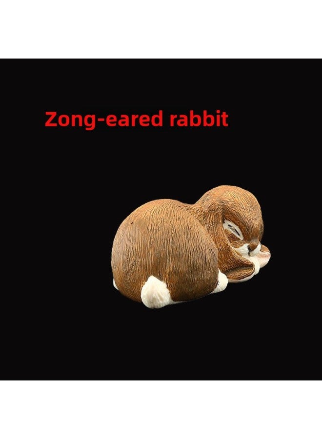 Simulation Solid Model Toy Set Rabbit White Rabbit Black And White Rabbit Ear-drooping Rabbit Rabbit Rabbit Farm Animal-Color:Little Yellow Rabbit 399 - Image 4