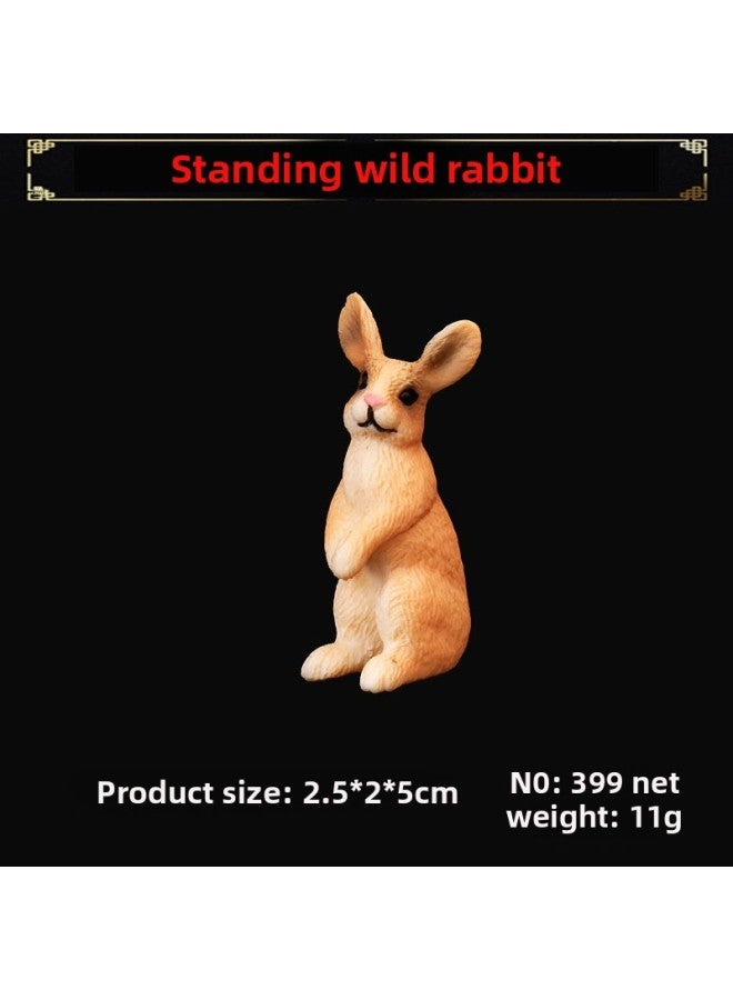 Simulation Solid Model Toy Set Rabbit White Rabbit Black And White Rabbit Ear-drooping Rabbit Rabbit Rabbit Farm Animal-Color:Little Yellow Rabbit 399 - Image 1