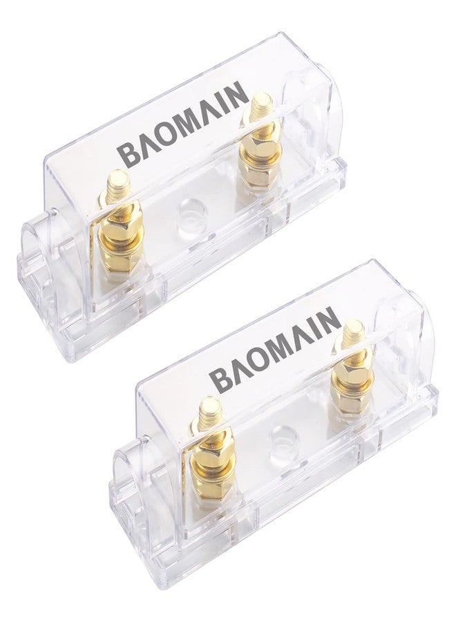 Baomain 2-Pack ANL Fuse Holder - Gold Plated, Clear Cover, for Car Audio/Truck - Image 1