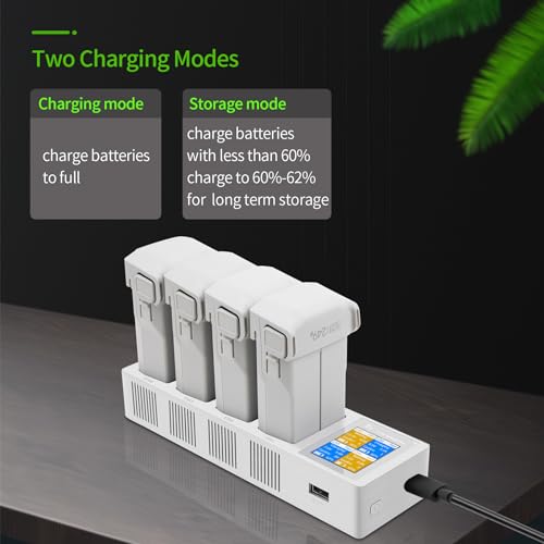 Hanatora LCD Two-Way Charging Hub for DJI Mini 3,Mini 4/3 Pro Battery, Charge Four Batteries in Sequence,Display Charger Drone Accessories - Image 2