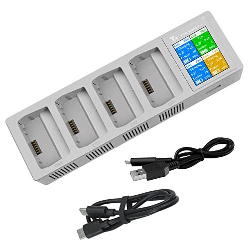 Hanatora LCD Two-Way Charging Hub for DJI Mini 3,Mini 4/3 Pro Battery, Charge Four Batteries in Sequence,Display Charger Drone Accessories - Image 1