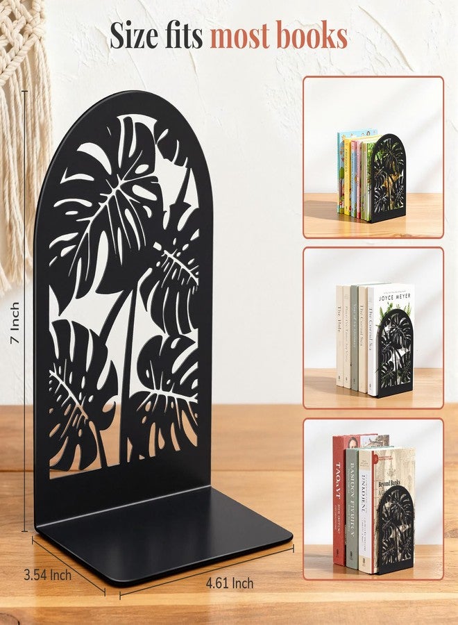 HappyHapi Decorative Bookends, Metal Book Ends for Shelves, 1 Pair Book Holder for Heavy Books, Boho Style Ends for Home Office Library, 4.61X 3.54 X 7 Inch - Image 2